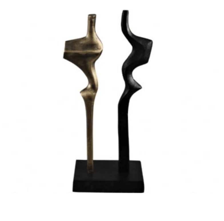 Studio 55D Abstract Couple 12 High Antique Brass Sculpture