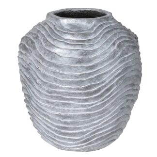 Grey Wavy Textured Vase