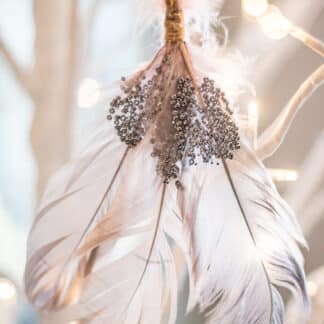 Glittery Feather Hanging Decoration