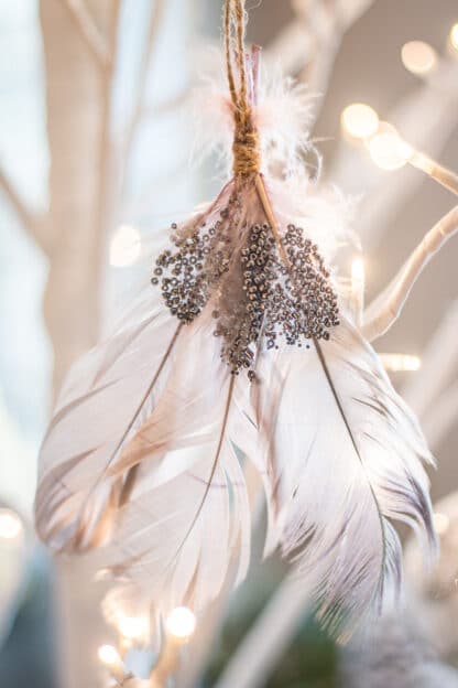 Glittery Feather Hanging Decoration