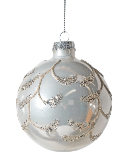 Silver Bauble With Glitter