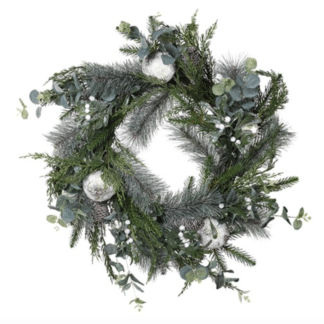 silver bauble wreath