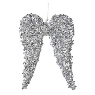 Silver Glass Angel Wings