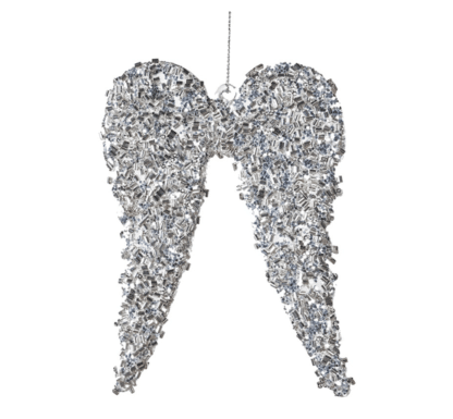 Silver Glass Angel Wings