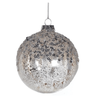 Silver Glitter Sequin Bauble