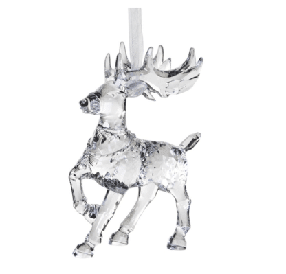 Clear Glass Reindeer Tree Decor
