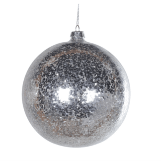 Large Silver Glittery Bauble