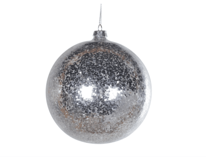 Large Silver Glittery Bauble