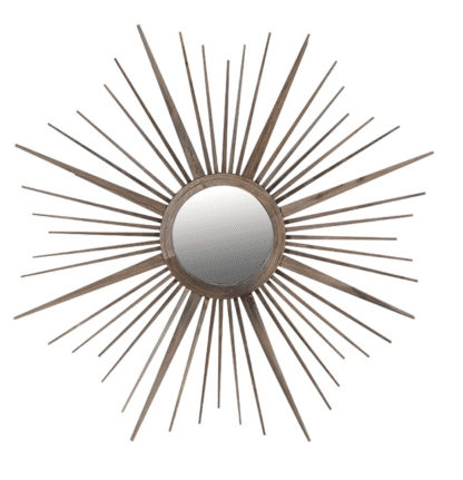 Natural Wooden Spiked Mirror