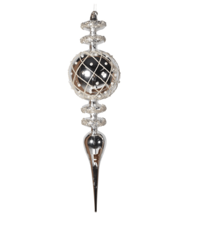Large Silver Finial with Pearl Drops
