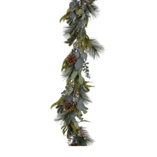 Gold Berry, Pinecone and Mixed Green Garland