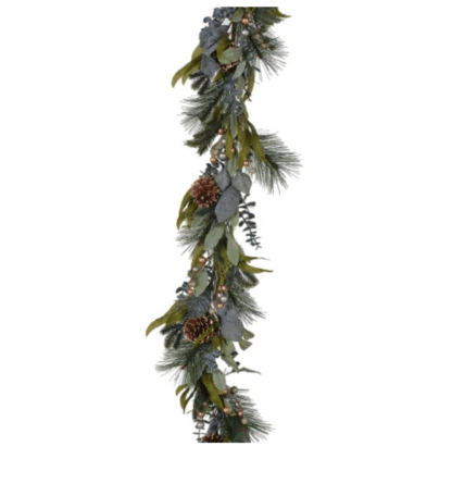 Gold Berry, Pinecone and Mixed Green Garland