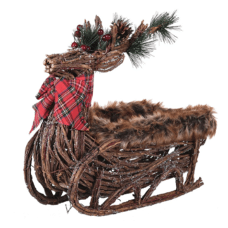 deer rattan sleigh decoration