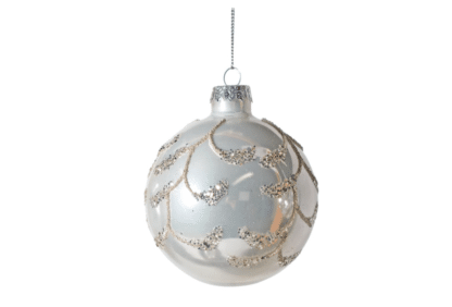 Silver Bauble With Glitter