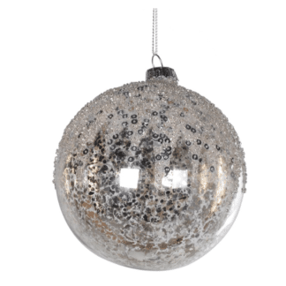 Large Mocha & Sequin Top Bauble