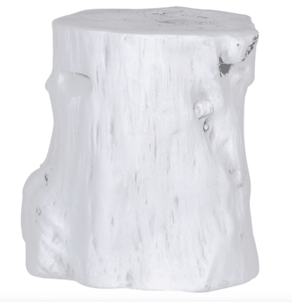 Wood Effect White Stool