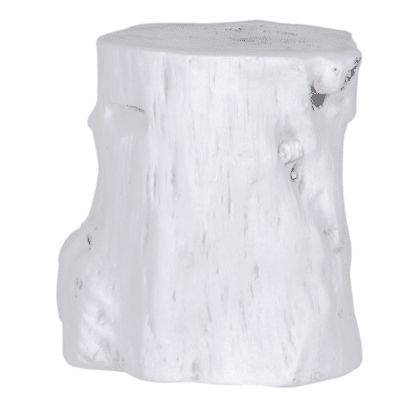 Wood Effect White Stool