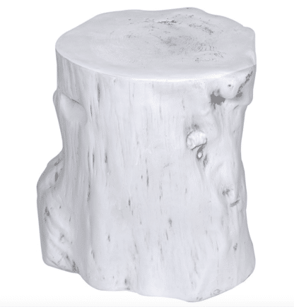 Wood Effect White Stool