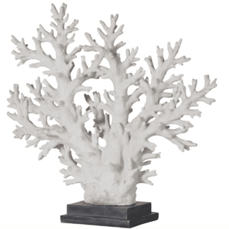 White Faux Coral Tree on Stand