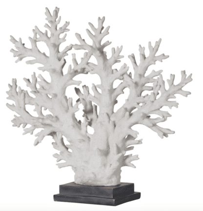 White Faux Coral Tree on Stand