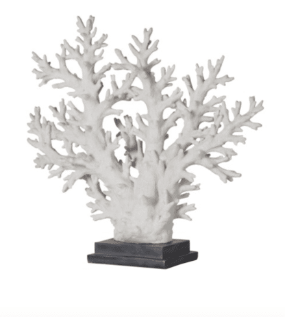 White Faux Coral Tree on Stand