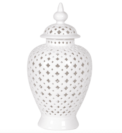 Large White Decorative Jar