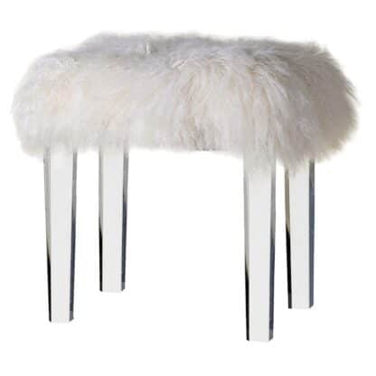 Acrylic and Mongolian Fur Stool