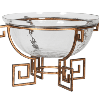 Antique Brass and Glass Bowl
