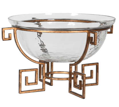 Antique Brass and Glass Bowl