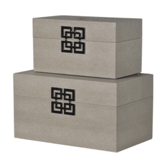 decorative textured faux leather boxes