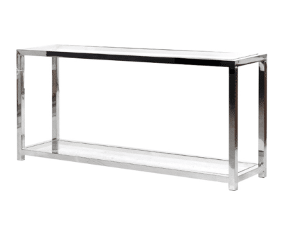 A Contemporary Console Table with a Glass Shelf