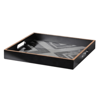 Black and White Square Marbled Look Tray