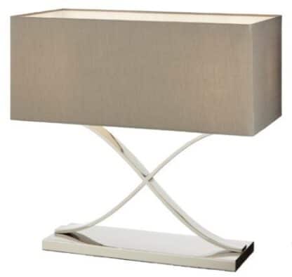 Stainless steel lamp with Grey oblong lamp shade