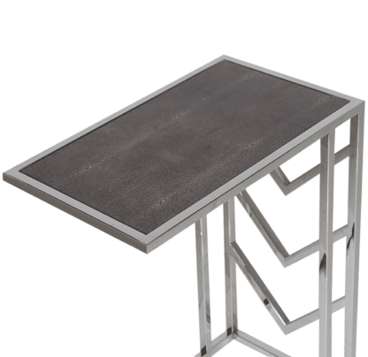 Shagreen silver framed side table