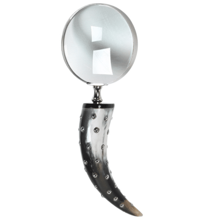 Studded horn magnifying glass
