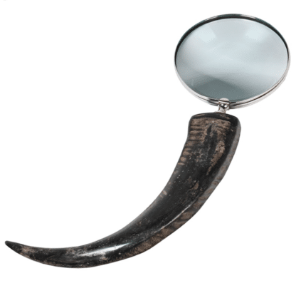 Horn handle magnifying glass