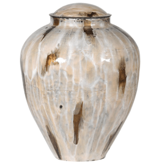 Large Cream Enamel Vase