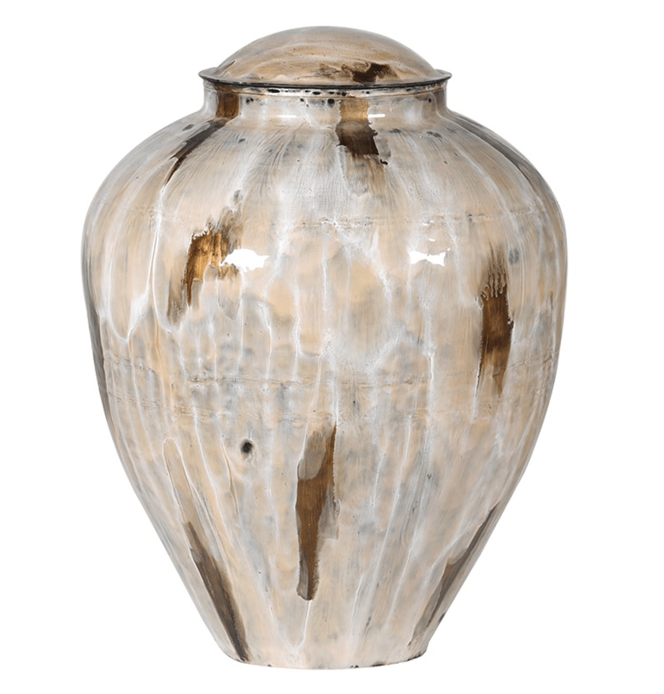 Large Cream Enamel Vase