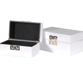 Decorative White Boxes With Gold Clasp