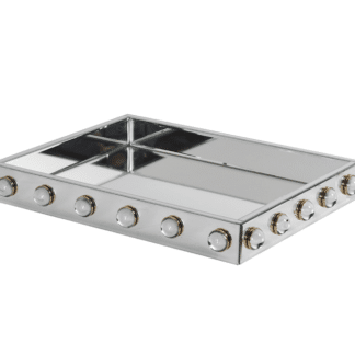 Mirrored gem square tray
