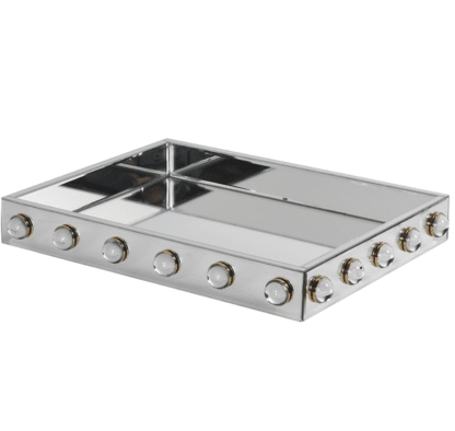 Mirrored gem square tray