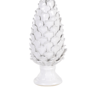 White ceramic pine cone decoration