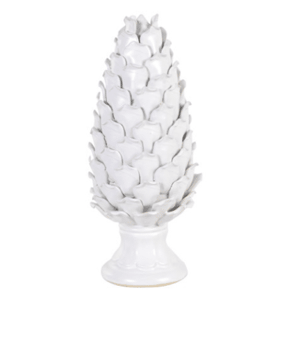 White ceramic pine cone decoration