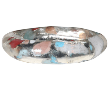 Round colourful art glass bowl
