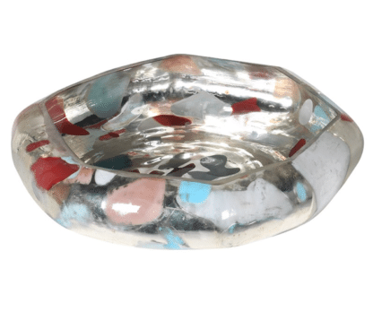 Round colourful art glass bowl
