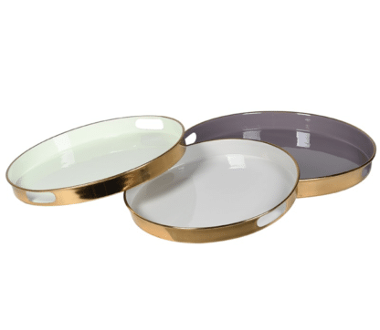 Set of 3 Round pastel Trays