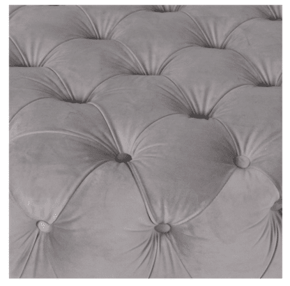 Taupe velvet buttoned ottoman