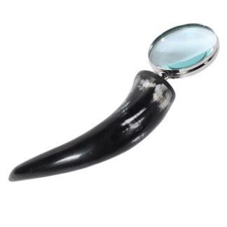 Horn handle magnifying glass