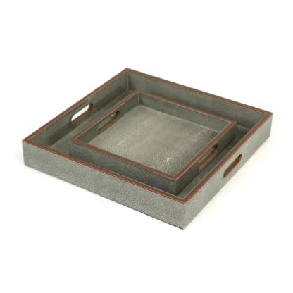 Faux shagreen Trays