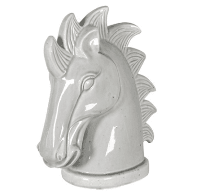 Light Grey Ceramic Horse Head